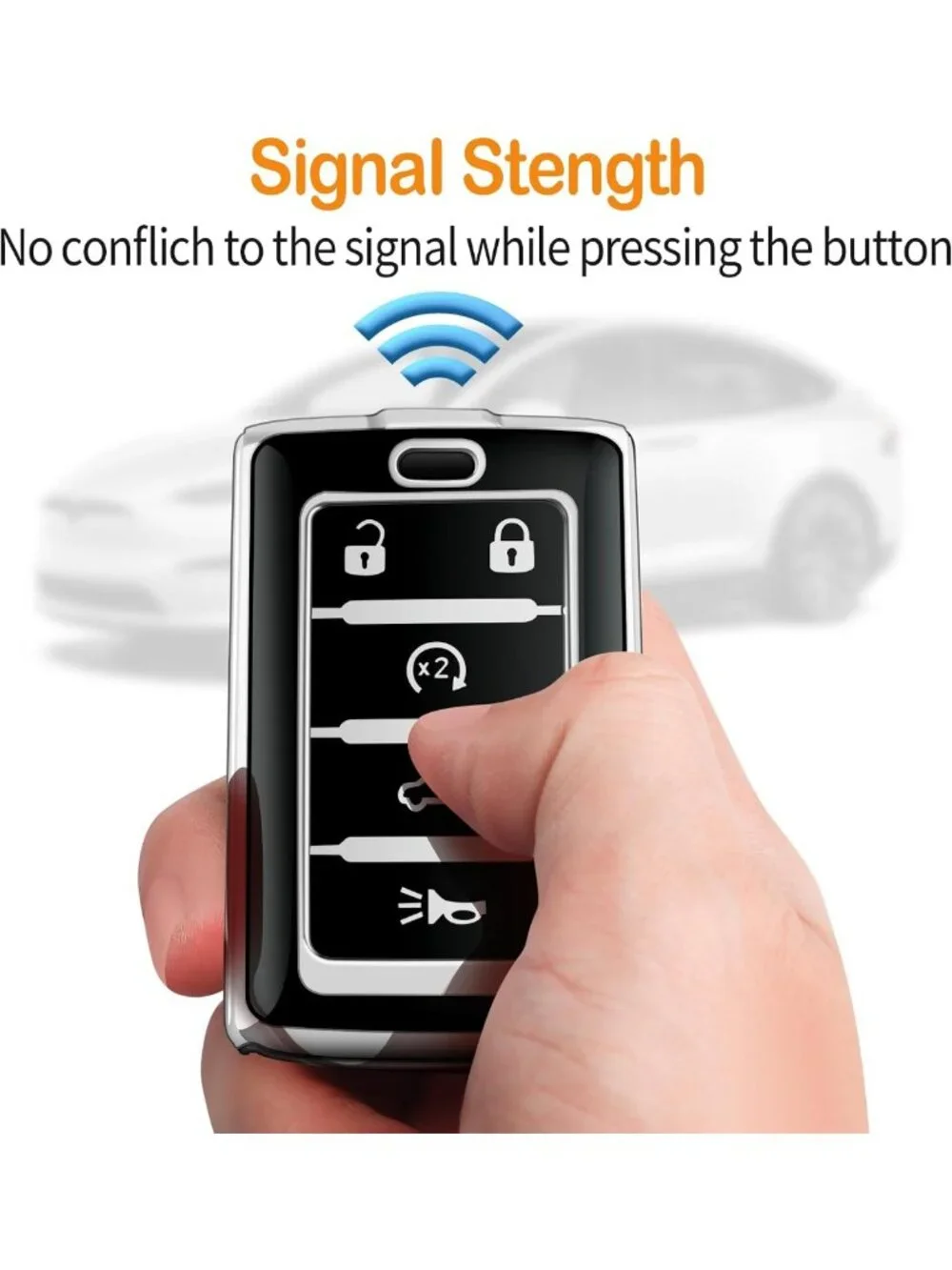 Soft Key Fob Cover with Keychain - Full Protection for 2021-2026 Jeep Models